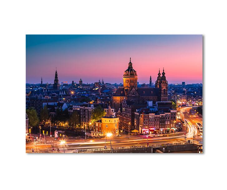 Картина модульная Вечерний Амстердам 1 модуль 80x120 см