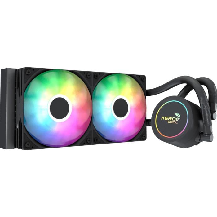 Система водяного охлаждения AeroCool Abyss L240R 240 мм 280 Вт 2 вентилятора 120 мм 1800 об/мин Черный (ACLA-AB24117.11)