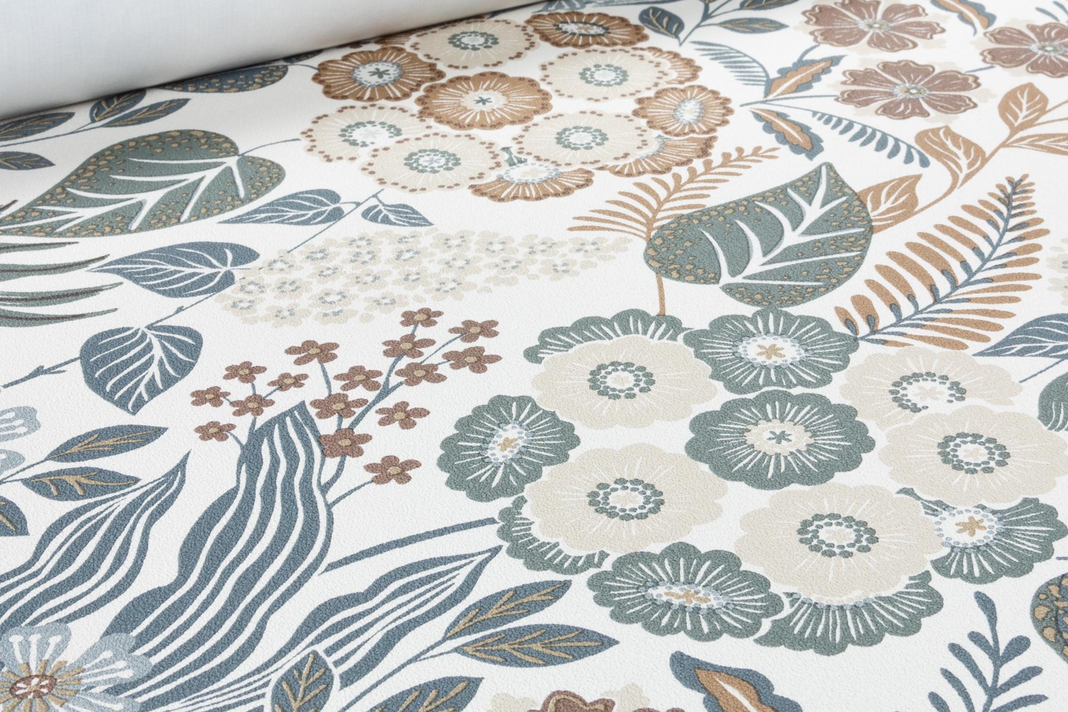 Обои флизелиновые GrandecoLife Karuna A76601 Декор винил горячего тиснения 0,53х10,05 м Разноцветный