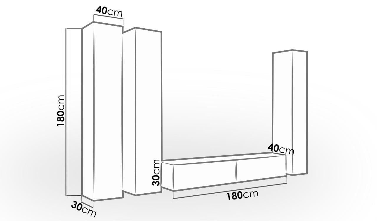 Стенка в гостиную комплект Сama Vigo 1 из ламинированной ДСП Белый матовый/Белый глянец (21393) - фото 3 Стенка в гостиную комплект Сama Vigo 1 из ламинированной ДСП Белый матовый/Белый глянец (21393) - фото 3