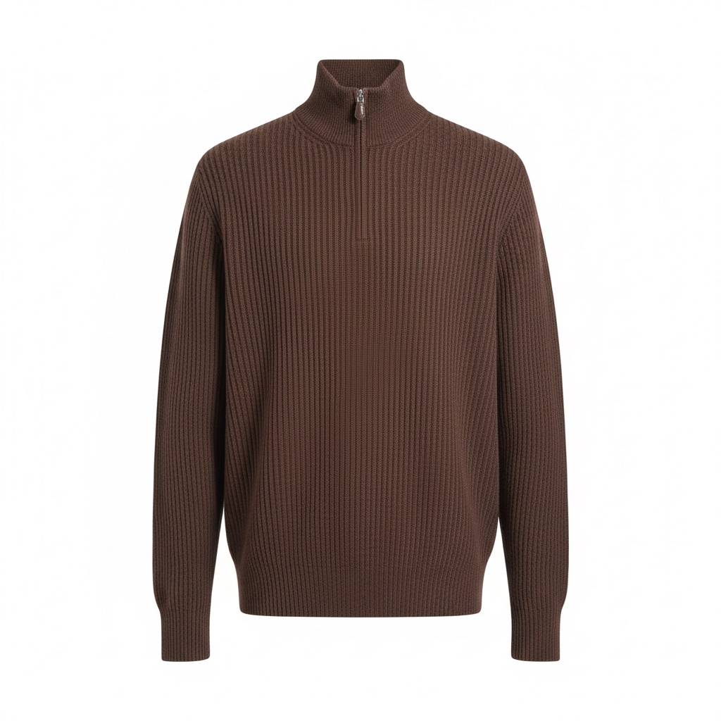Свитер мужской кашемировый в стиле Loro Piana L Коричневый (LP09001.1L)
