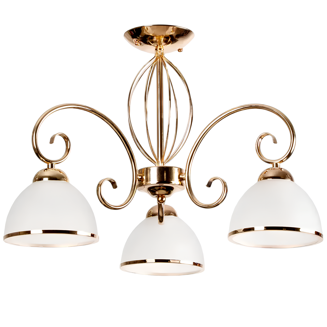 Люстра Svet на три лампы с плафонами в форме купола Золотисто-белый (SH-4573/3 FG)