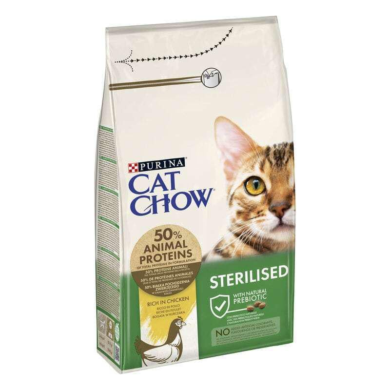 Корм Cat Chow Sterilized для стерилізованих кішок з куркою 15 кг