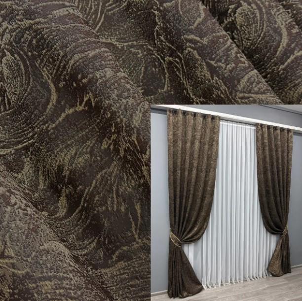 Комплект штор Fantasy жаккард 1,5х2,9 м 2 шт. Шоколадный/Бежевый (1630ш) - фото 3 Комплект штор Fantasy жаккард 1,5х2,9 м 2 шт. Шоколадный/Бежевый (1630ш) - фото 3