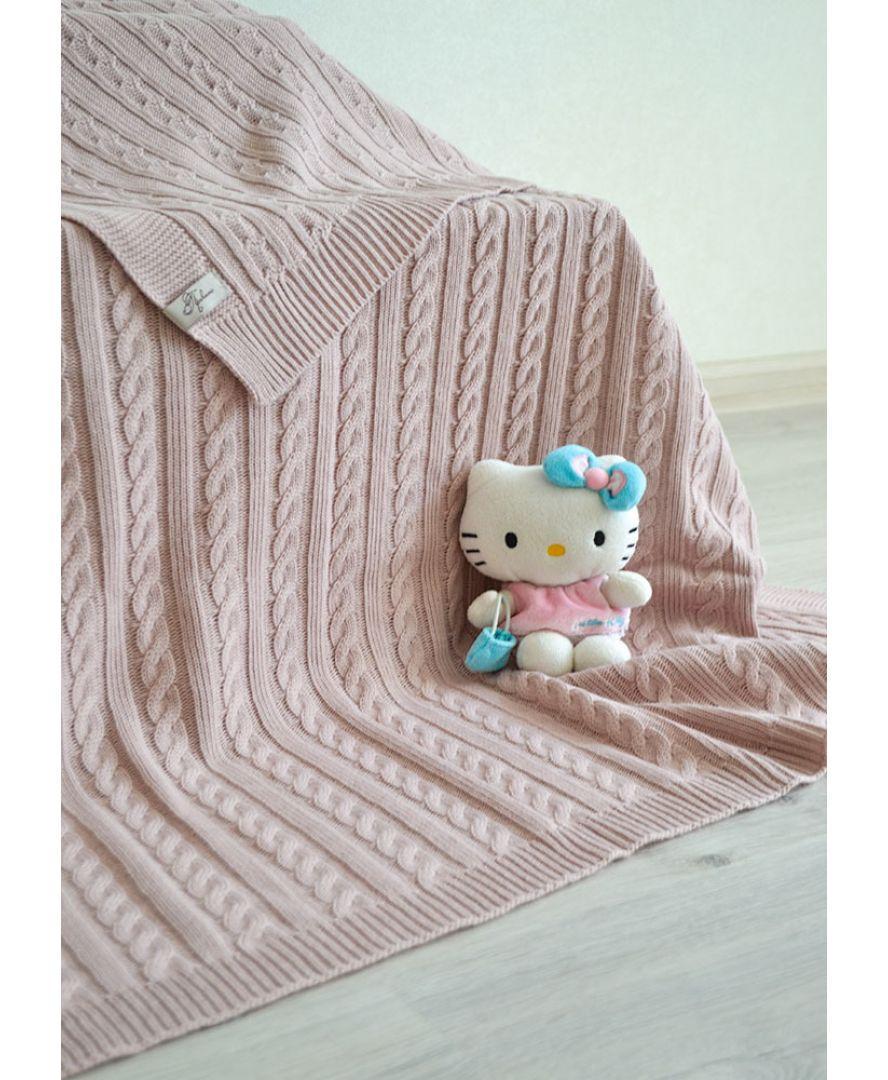 Плед SOFT косы 150 220х240 см Пудровый (013908) - фото 1 Плед SOFT косы 150 220х240 см Пудровый (013908) - фото 1