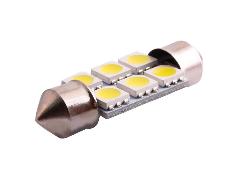 Автолампа светодиодная C5W SV8,5 12 В 36 мм SMD5050-6led Белый (705)