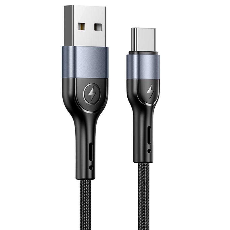 Кабель Usams US-SJ449 U55 Aluminum Alloy Braided USB/Type-C 1 м Black (00000062674_1)