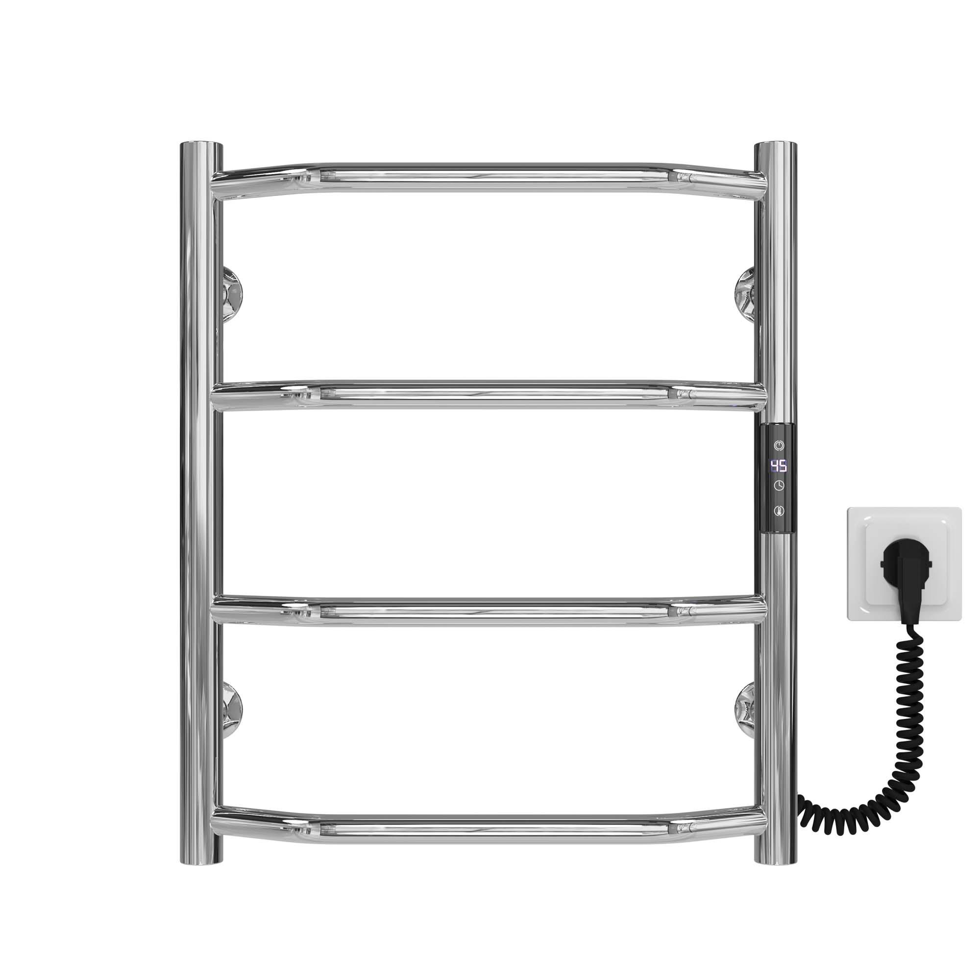 Полотенцесушитель электрический Deffi Трапеция П4 JD03 правое подключение нержавеющая сталь 400х500 мм Хром (C.TR.50.40.4.ECR1)