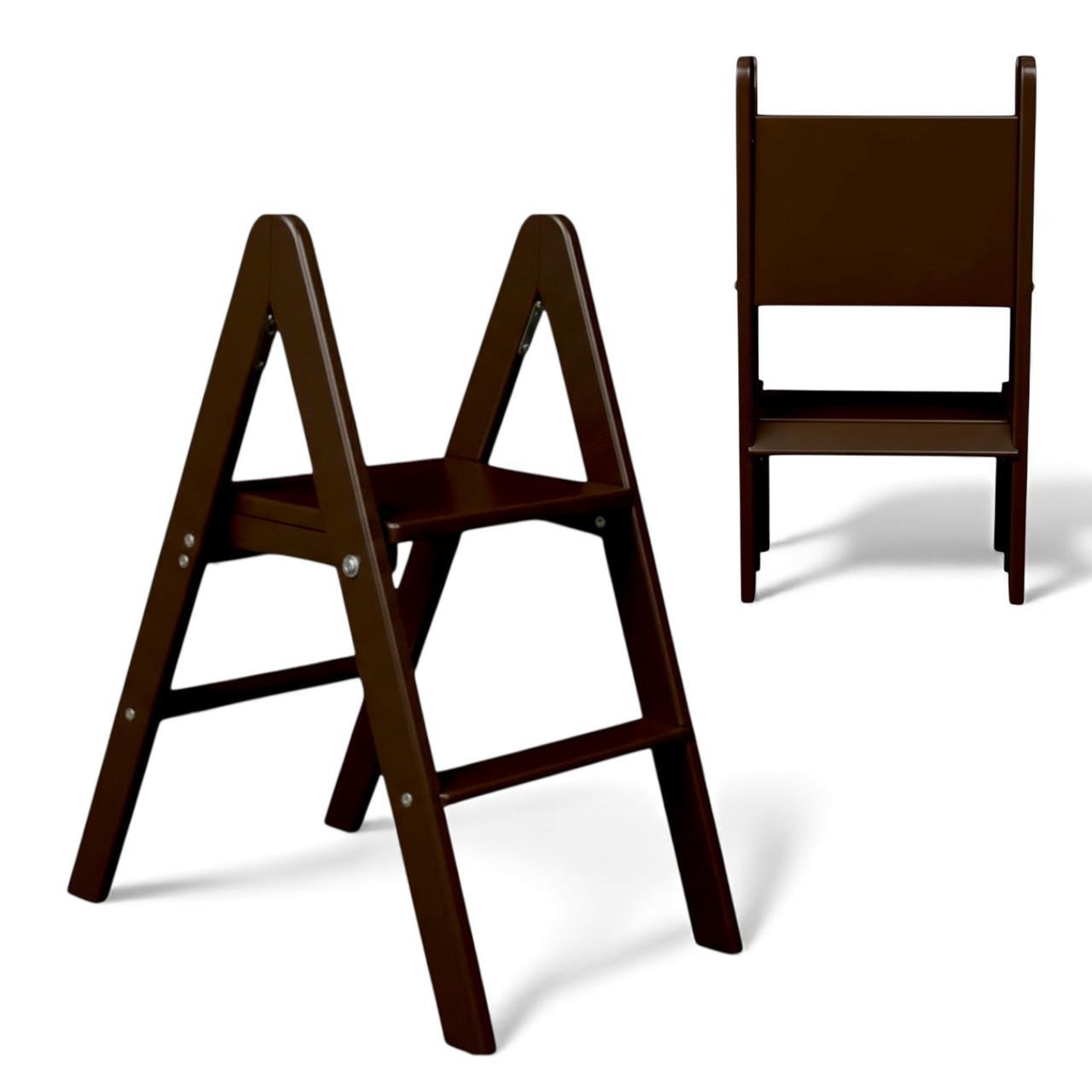 Табурет-лестница деревянный Студія Дерева Вільха бытовой двухсторонний 2 ступеньки Шоколадный (31002887) - фото 2 Табурет-лестница деревянный Студія Дерева Вільха бытовой двухсторонний 2 ступеньки Шоколадный (31002887) - фото 2