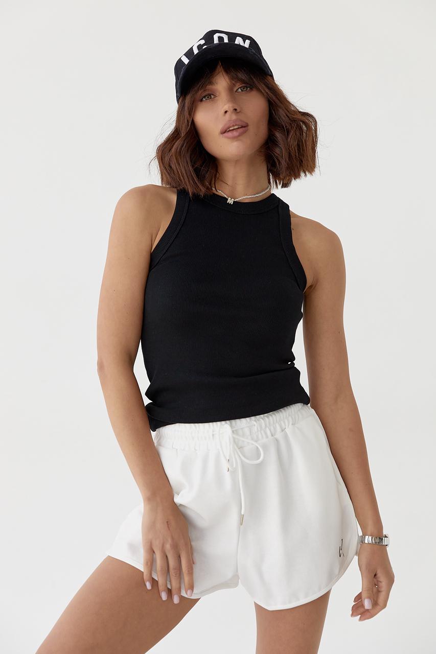 Майка женская в рубчик QU STYLE S Черный (10692838) Майка женская в рубчик QU STYLE S Черный (10692838)