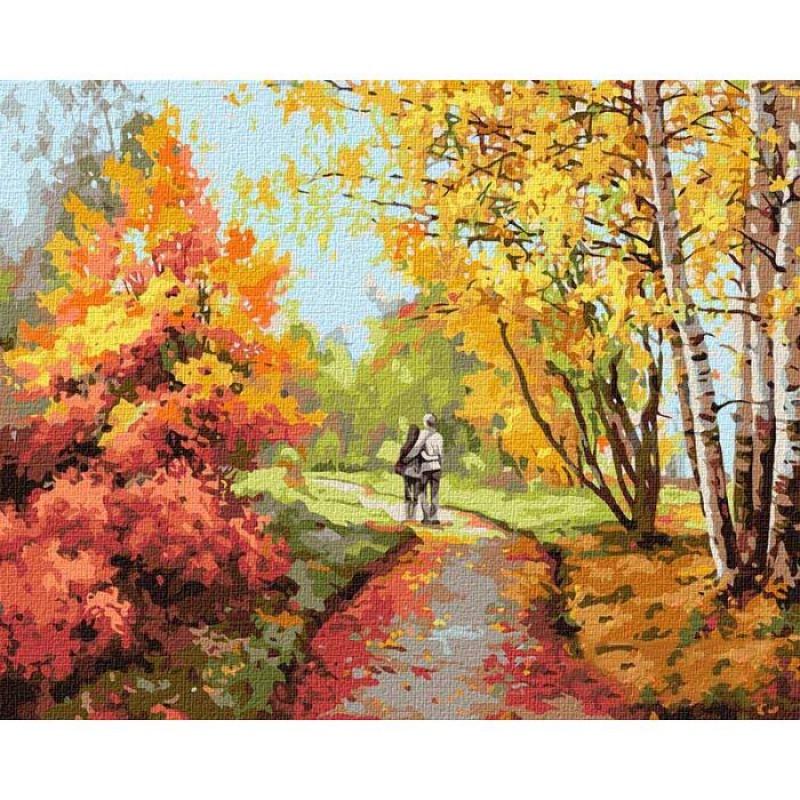 Картина по номерам Ідейка Осенняя прогулка 40х50 см (KHO4796)