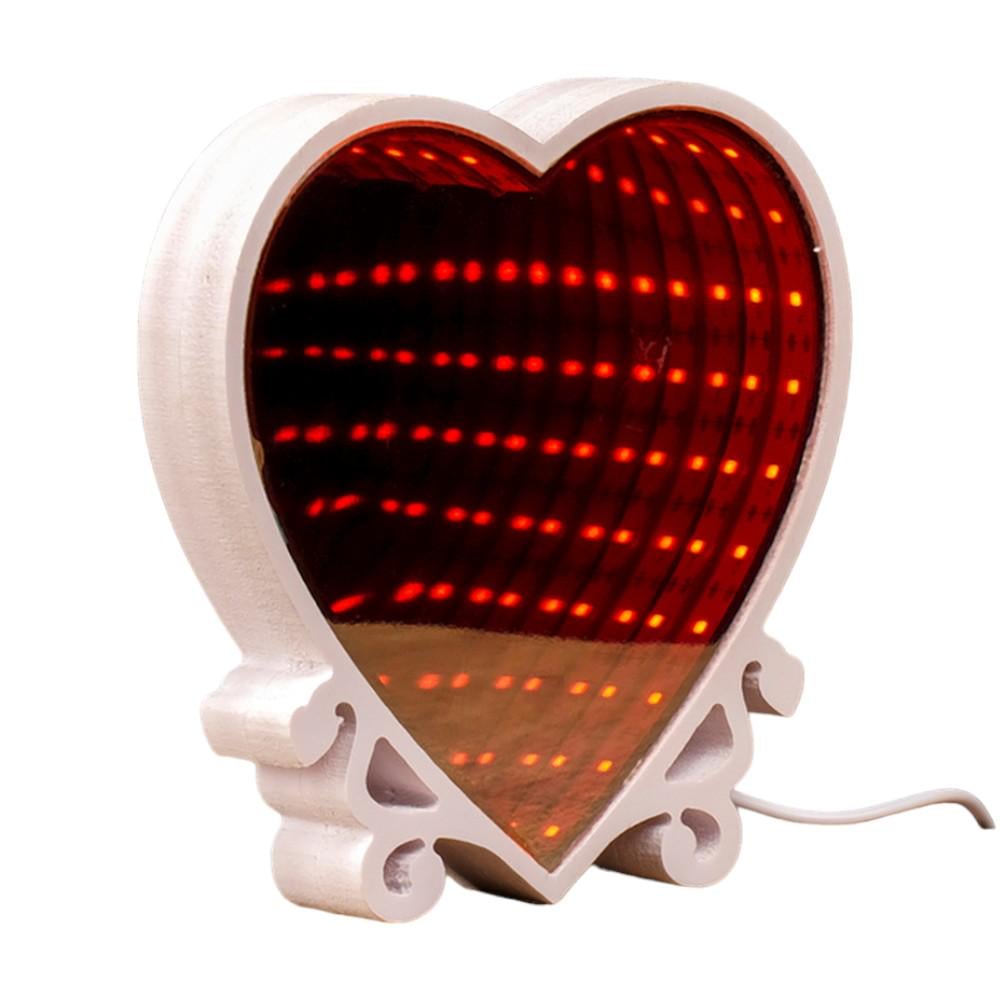 Ночник Сердце бесконечность настольный в спальню от батареек 145x3x15 см Красный Ночник Сердце бесконечность настольный в спальню от батареек 145x3x15 см Красный