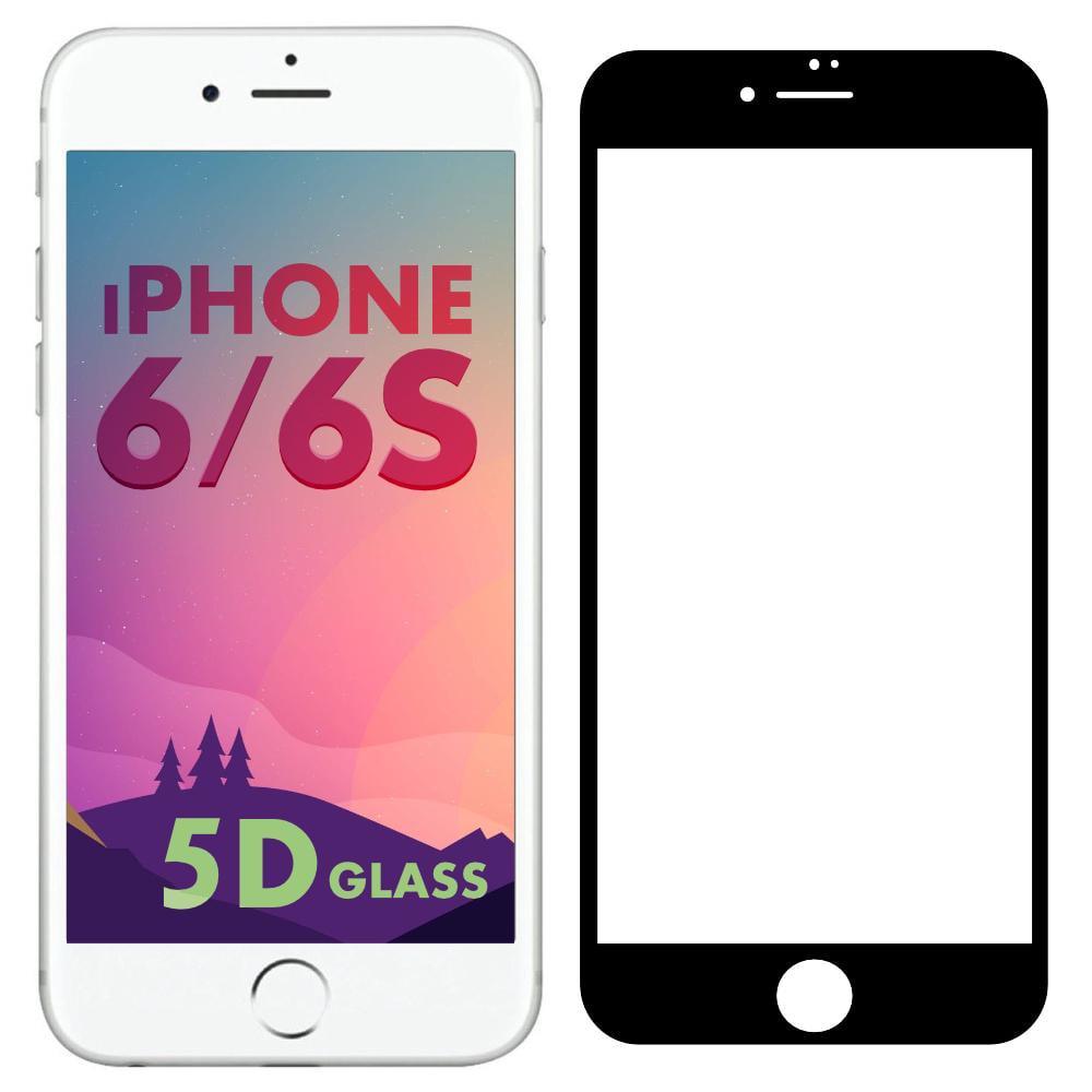 5D стекло iPhone 6 6S (Защитное Full Glue) Black (07888)