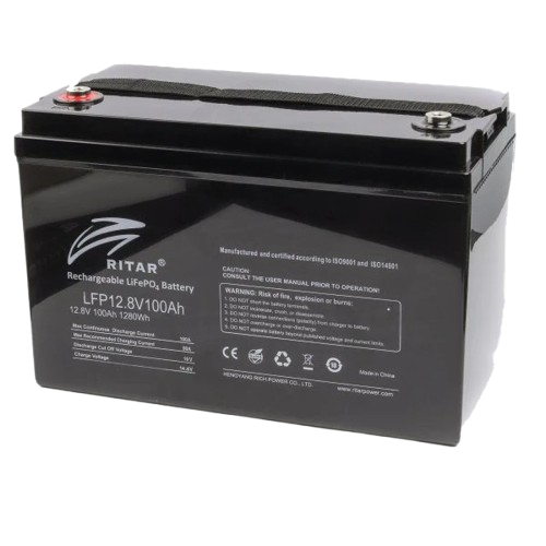 Акумуляторна батарея з Bluetooth LiFePO4 Ritar LFP12,8V100AH 12,8V 100Ah Black (27918266)