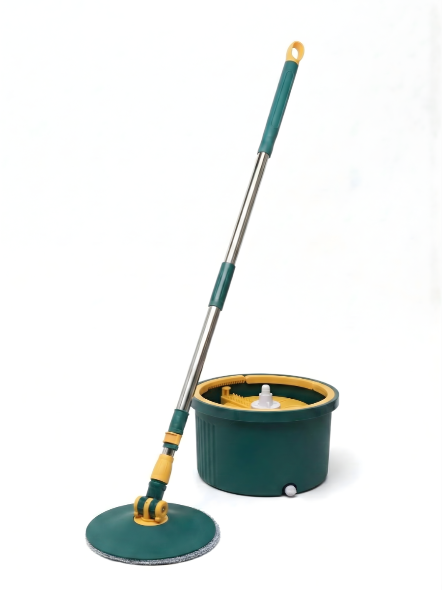 Набор для уборки швабра/ведро с центрифугой и системой отжима с 2 насадками Зеленый (2678886063)