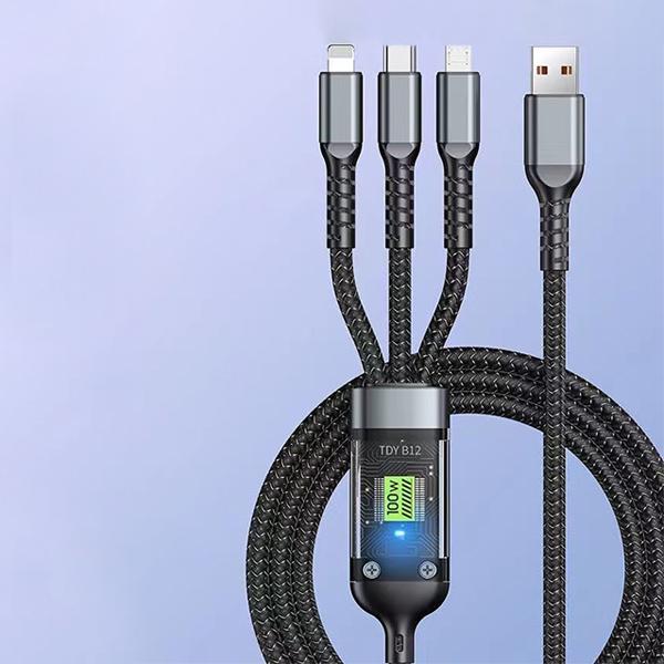 Кабель для зарядки телефонов USB/Type-C/Lightning с быстрой зарядкой 1,2 м (C01274) - фото 8 Кабель для зарядки телефонов USB/Type-C/Lightning с быстрой зарядкой 1,2 м (C01274) - фото 8