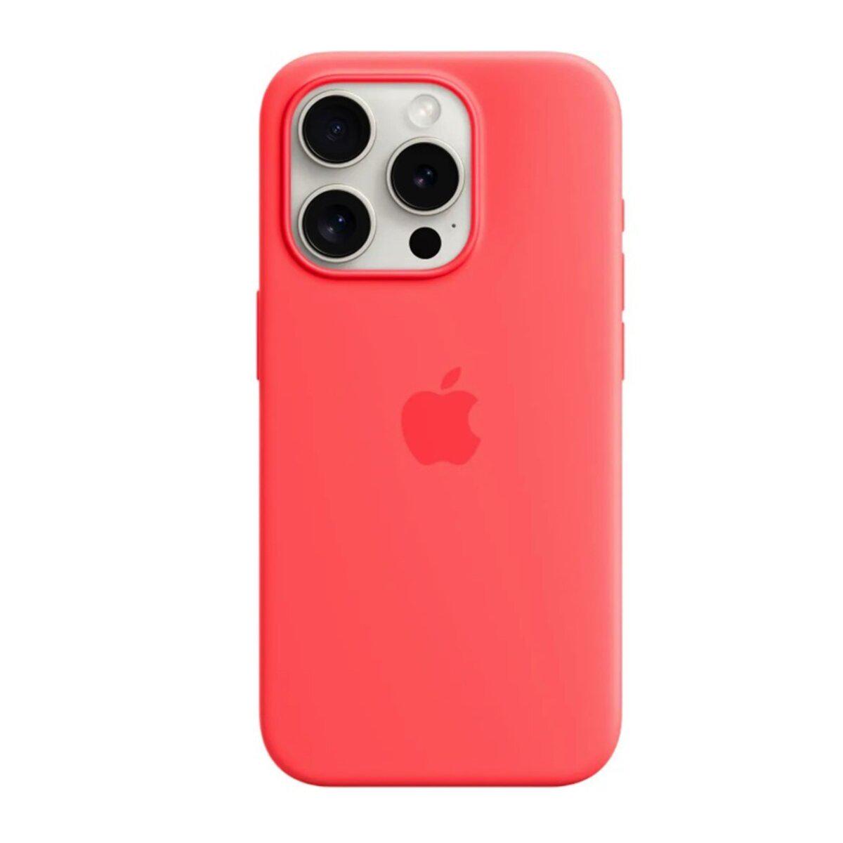 Противоударный чехол Silicone Full Case AAA MagSafe IC для Apple iPhone 15 Pro Max Guava
