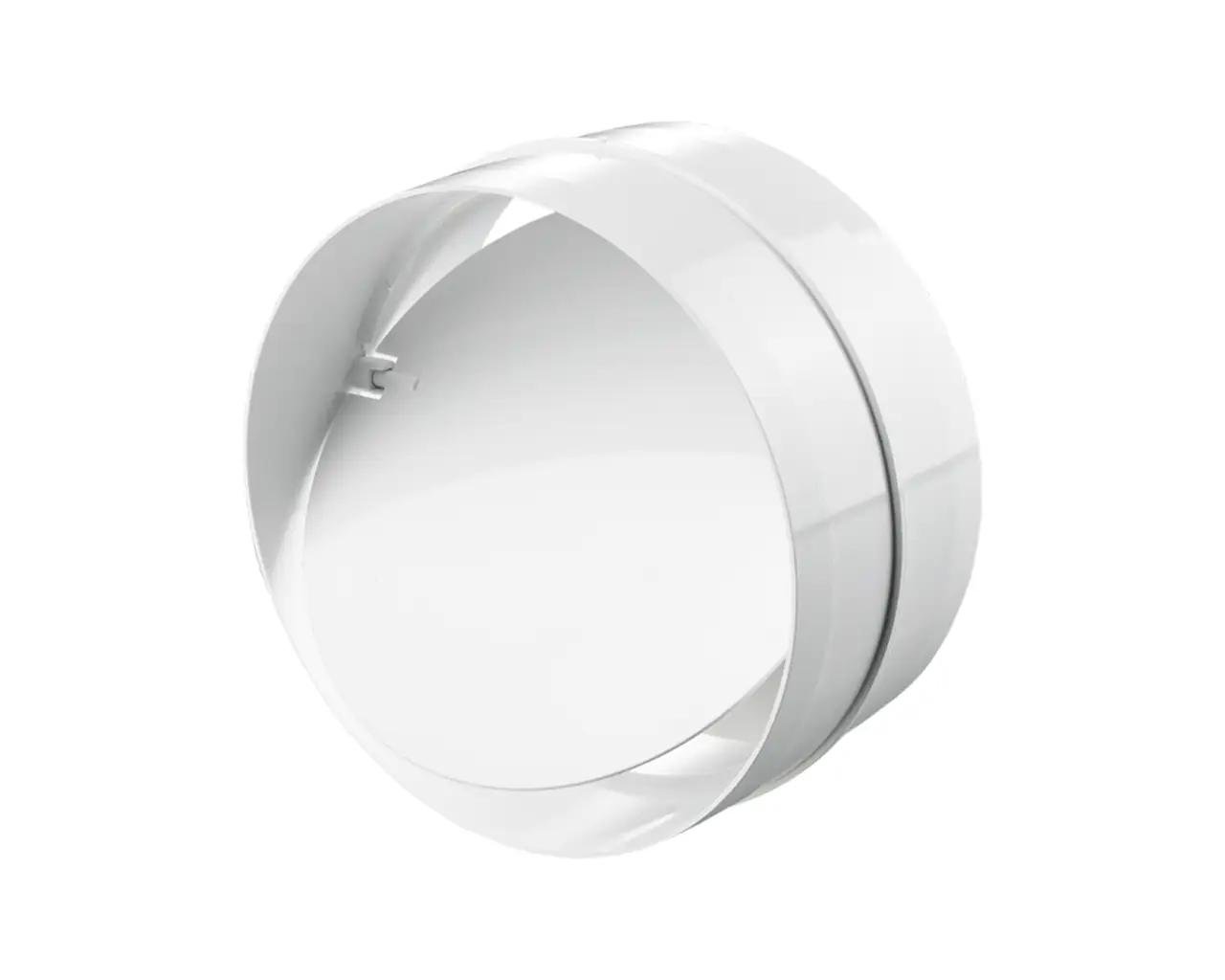 Соединитель круглых вентиляционных каналов Ventika 1111 ABS-пластик с обратным клапаном d 100 мм Белый (26802711)