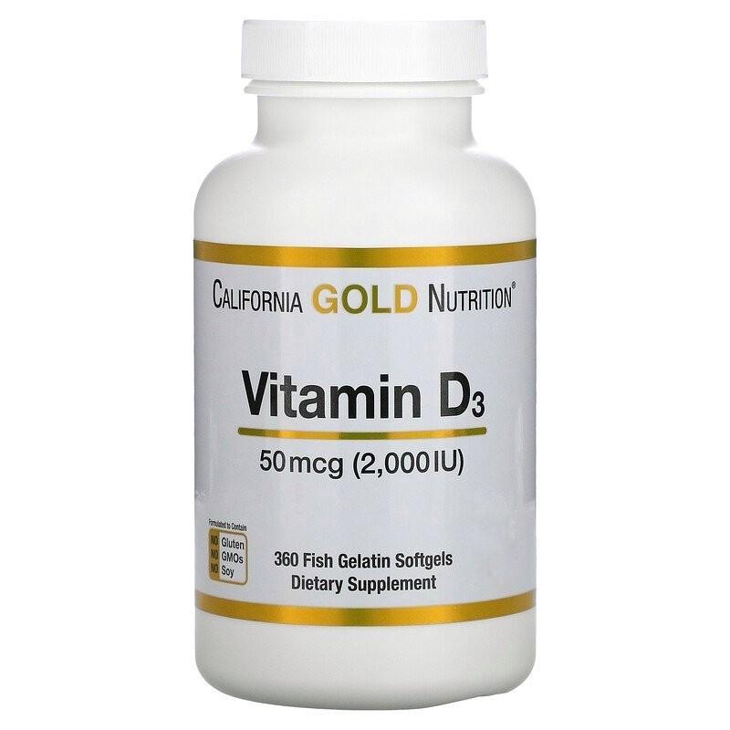 ᐉ Витамины California Gold Nutrition Vitamin D3 50 mcg 2,000 IU 360 капсул