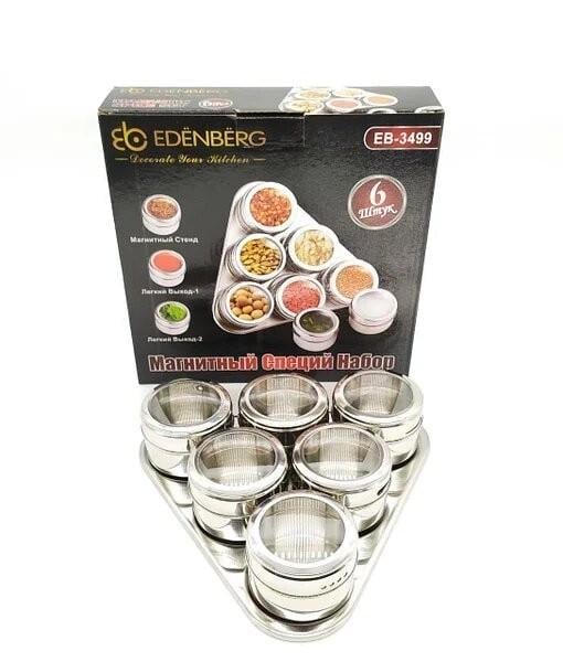Набор банок для специй Edenberg EB-3499 на магнитной подставке 6 шт. (20282567)