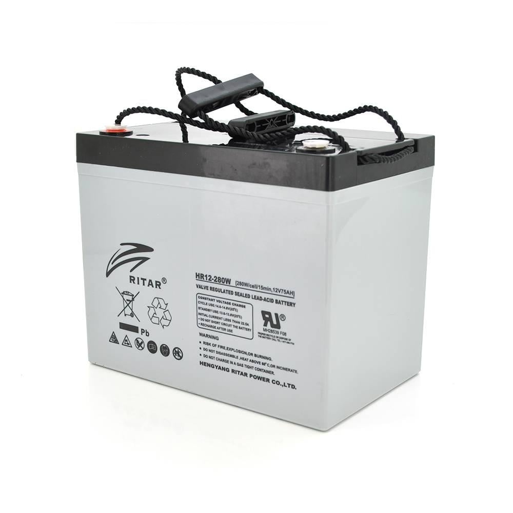 Батарея акумуляторна AGM RITAR HR12280W 219 Q1 12V 75,0Ah 24,80 кг 260x169x211 мм Gray (40923)
