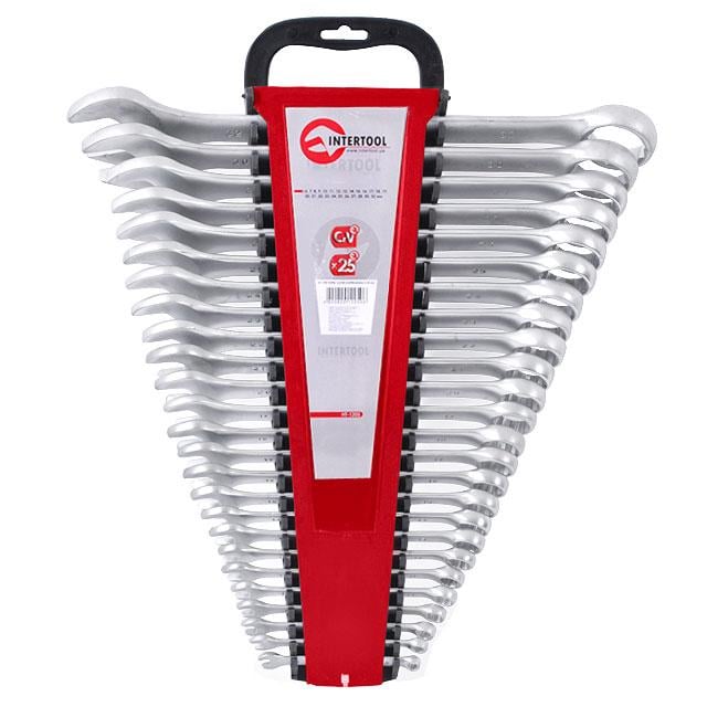 Набор ключей Intertool Cr-V комбинированных 6-32 мм 25 од. (000028345)