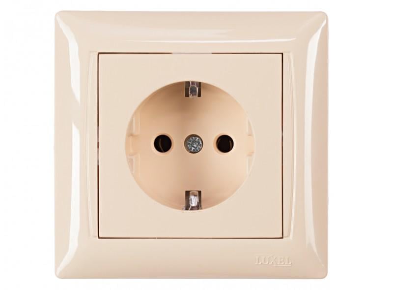 Розетка Luxel Primera 3304 1-а с/з Кремовий (00000038662)
