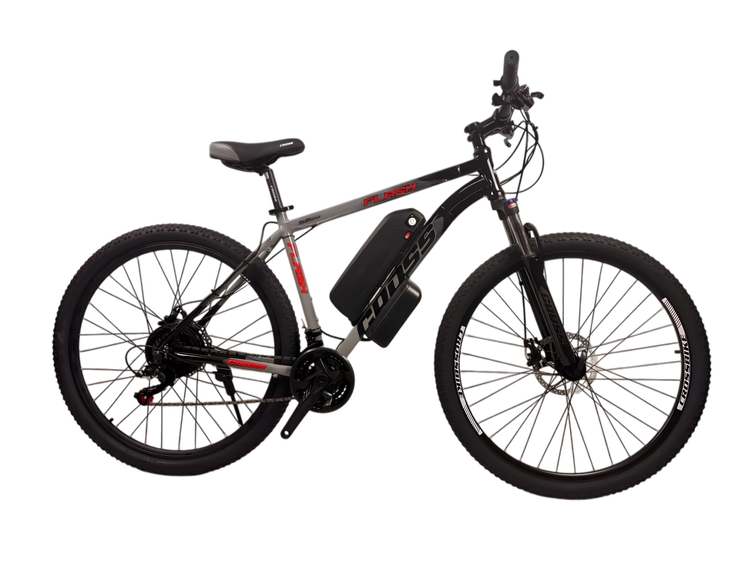 Электровелосипед Cross Flash 2025 29" 19,5" FX-15R задний 500 W 48 V 10 Ah с дисплеем Серо-черный
