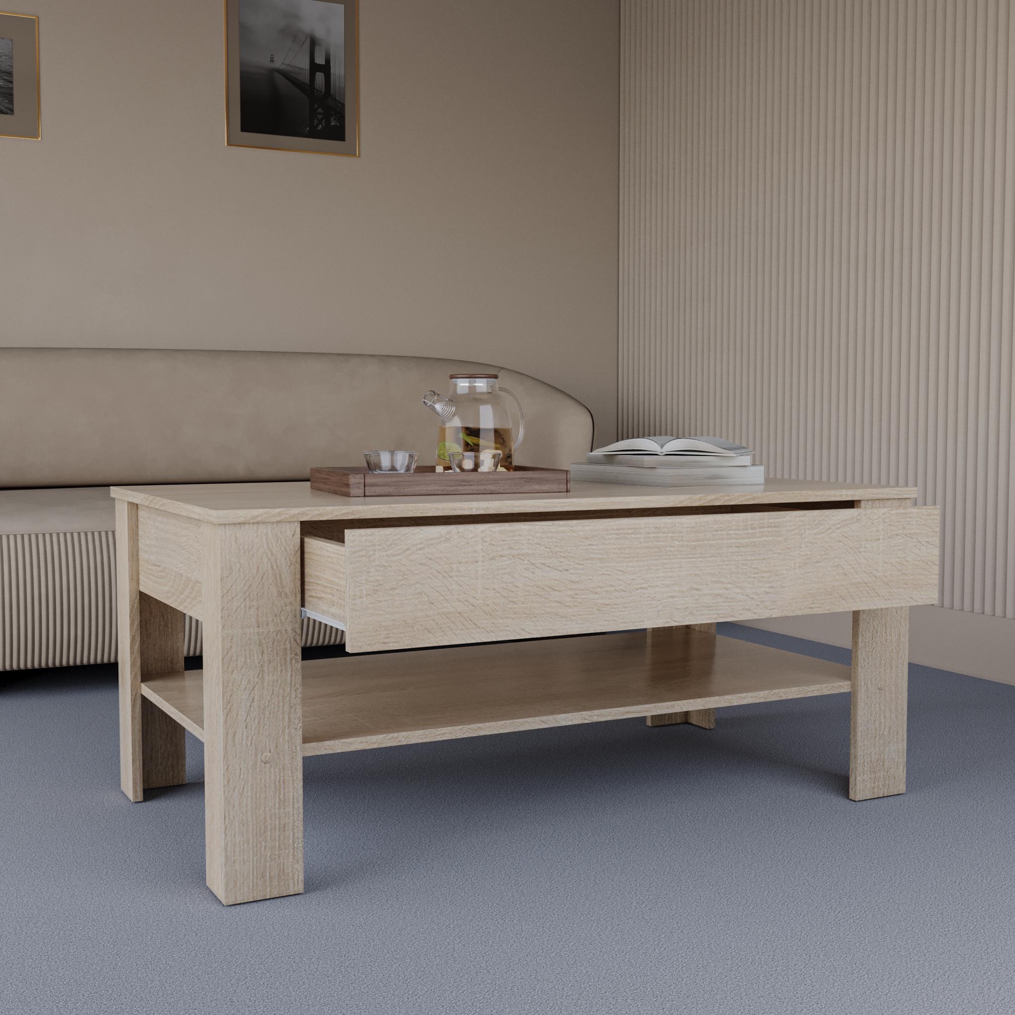 Журнальный стол с ящиком 1100x650x480 мм Дуб сонома (A-35) - фото 2