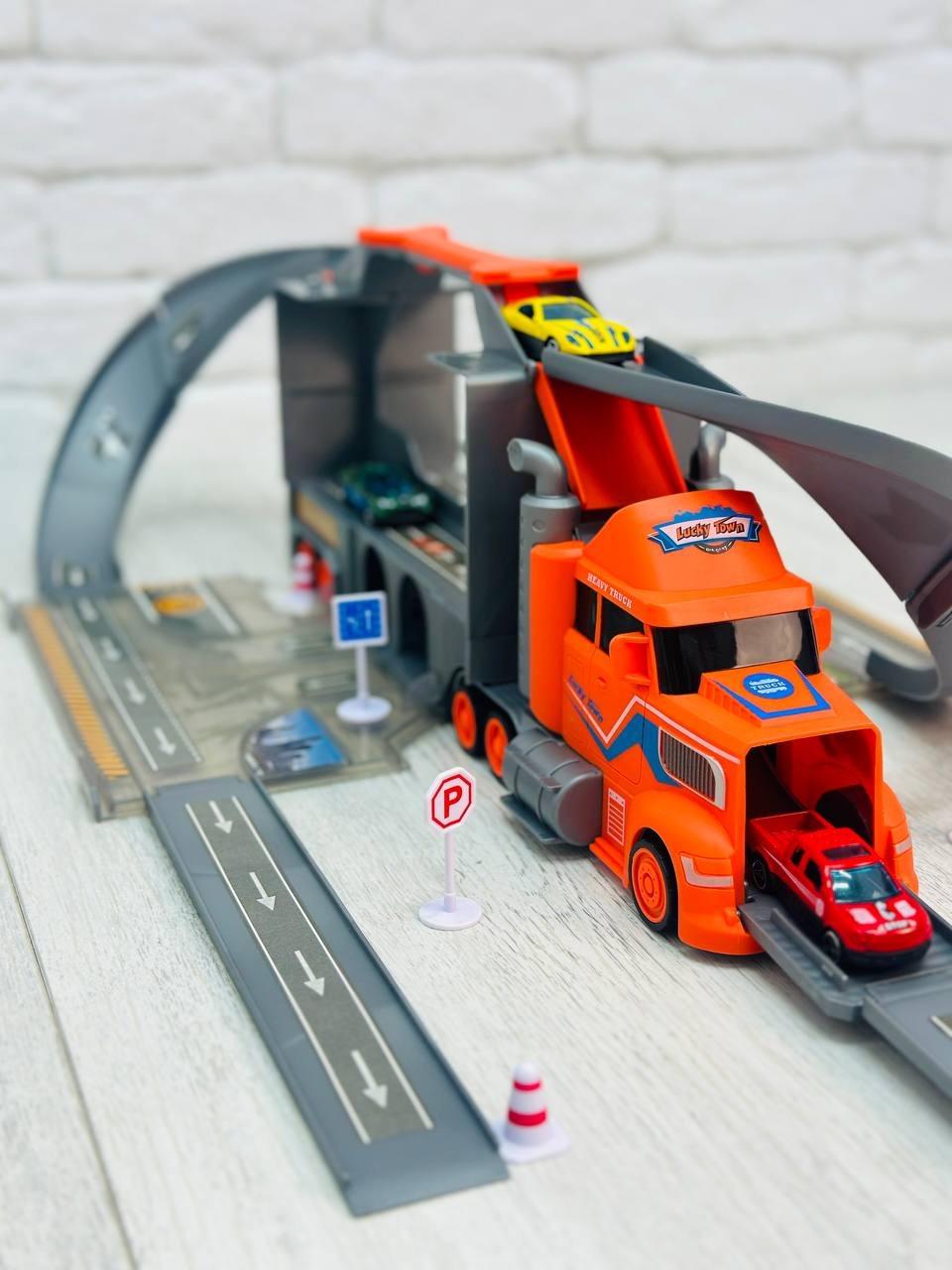 Автотрек-паркінг для машинок іграшковий Автовоз-трейлер із треком (2688229856) - фото 4 Автотрек-паркінг для машинок іграшковий Автовоз-трейлер із треком (2688229856) - фото 4