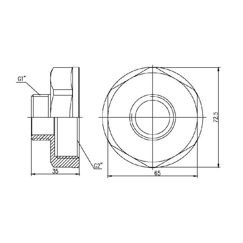 Перехідник SD Forte 2-1" ВН (SF3605025) - фото 2 Перехідник SD Forte 2-1" ВН (SF3605025) - фото 2