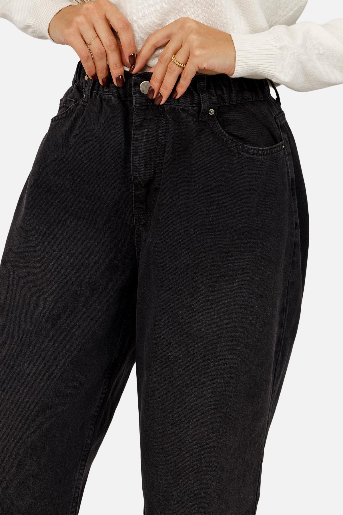 Джинси жіночі wide leg р. 46 Чорний (SKT001026579) - фото 4 Джинси жіночі wide leg р. 46 Чорний (SKT001026579) - фото 4