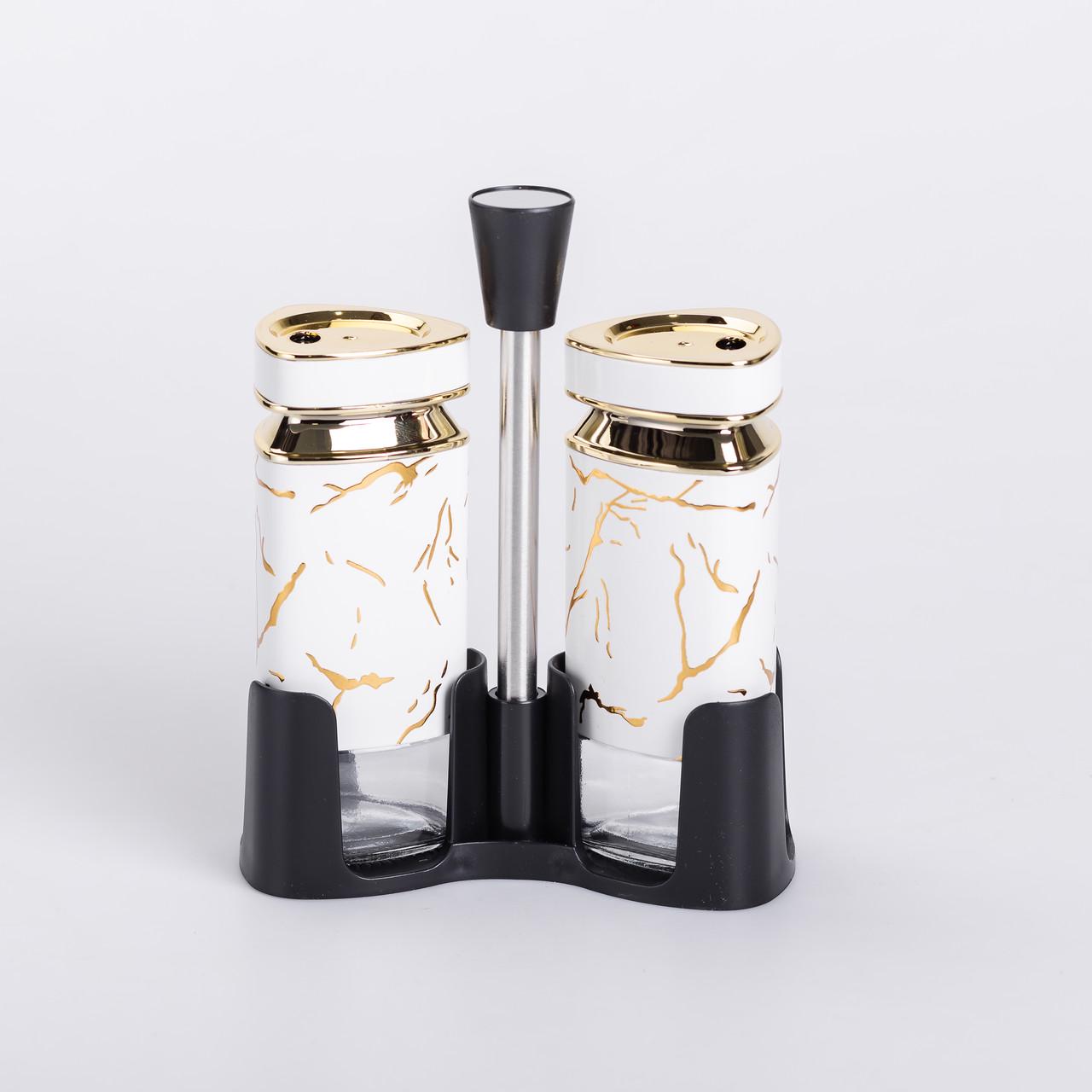 Набір для спецій на підставці по 120 мл Білий (6793)