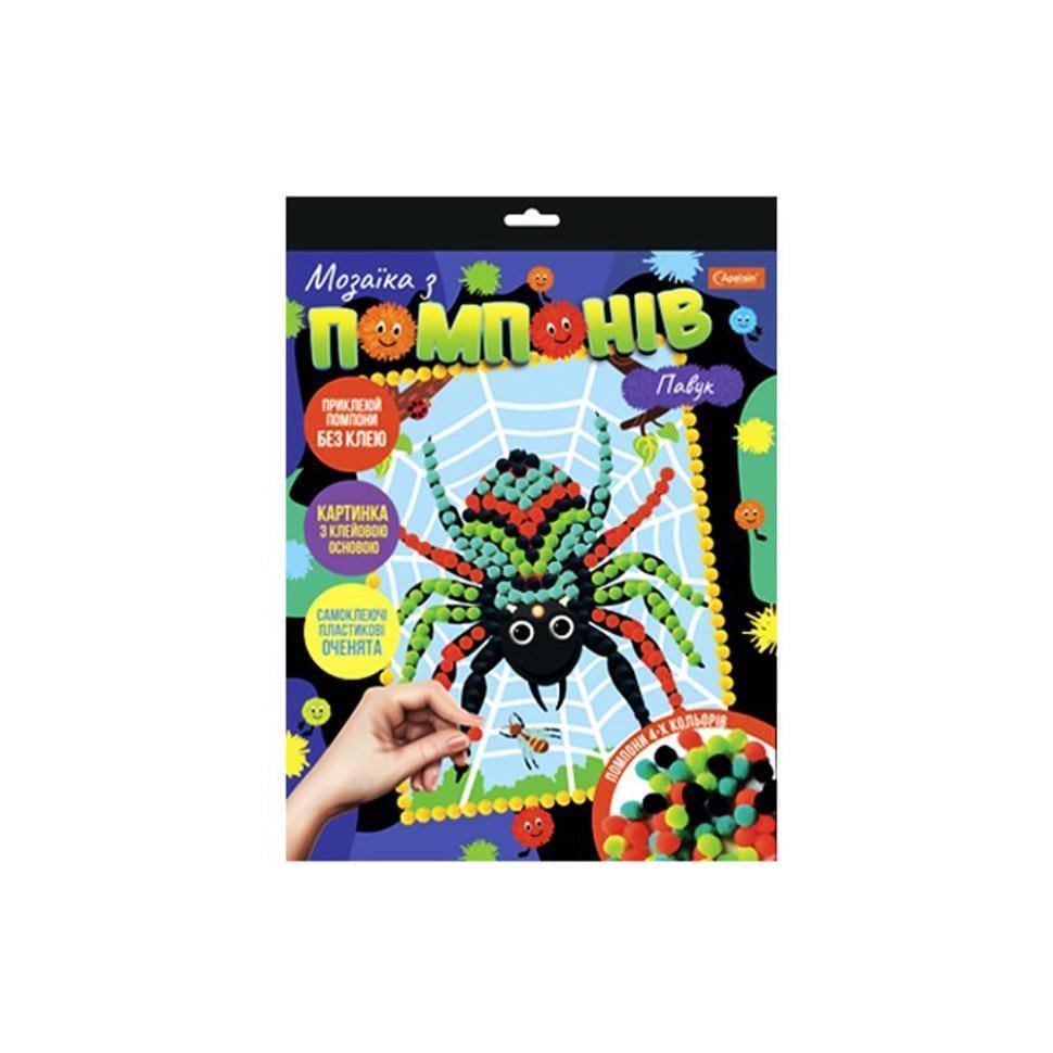 Набір для творчості Апельсин Мозаїка з помпонів Павук НТ-35-4 (RLT50937)