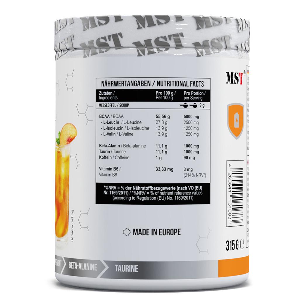 ᐉ Амінокислоти MST BCAA Energy 315 г Персиковий холодний чай (19928-01 ...