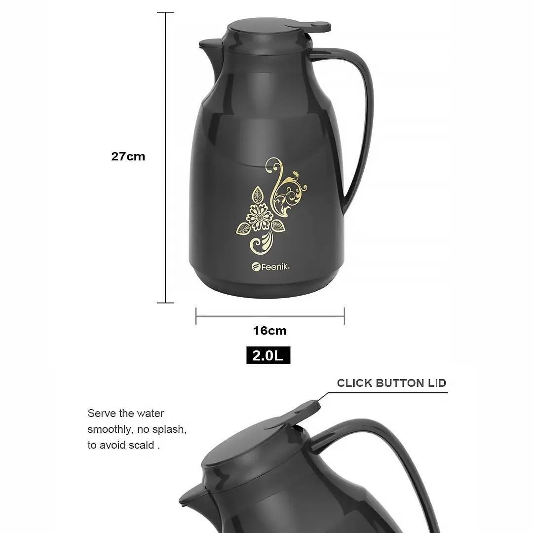 Термос питьевой со стеклянной колбой и ручкой для горячих и холодных напитков 2 л (16630-1) - фото 2 Термос питьевой со стеклянной колбой и ручкой для горячих и холодных напитков 2 л (16630-1) - фото 2