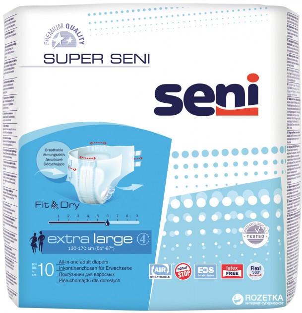 Підгузки для дорослих Super Seni Extra Large 120-170 см 10 шт. 6 крап.