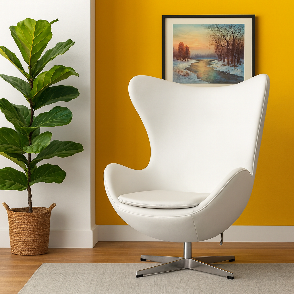 Крісло Егг екошкіра Білий (30560931) - фото 2 Крісло Егг екошкіра Білий (30560931) - фото 2