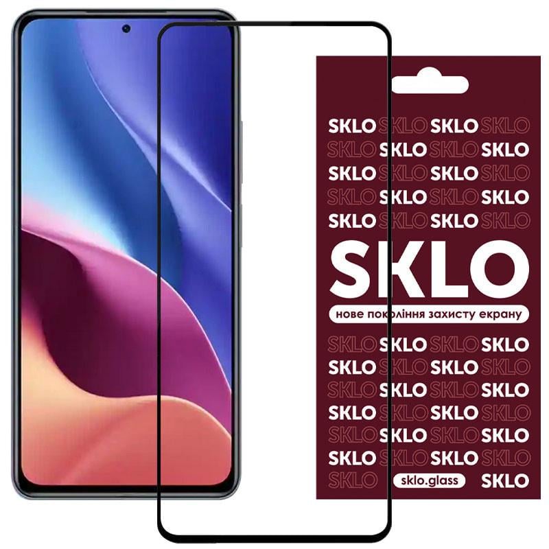 Защитное стекло противоударное SKLO 3D full glue для Xiaomi Poco X4 Pro 5G закаленное Прозрачный