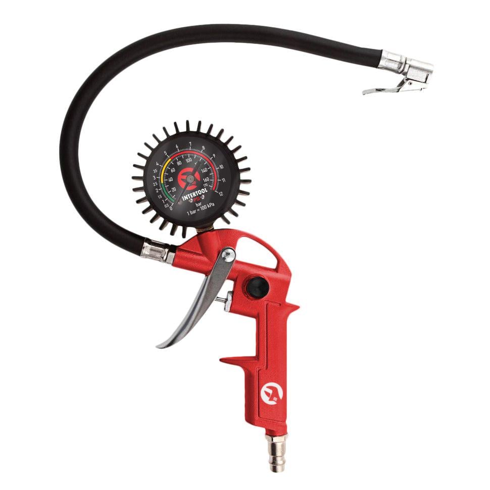 Пістолет для підкачування коліс з манометром пневматичний Intertool PT-0504 (13349216)