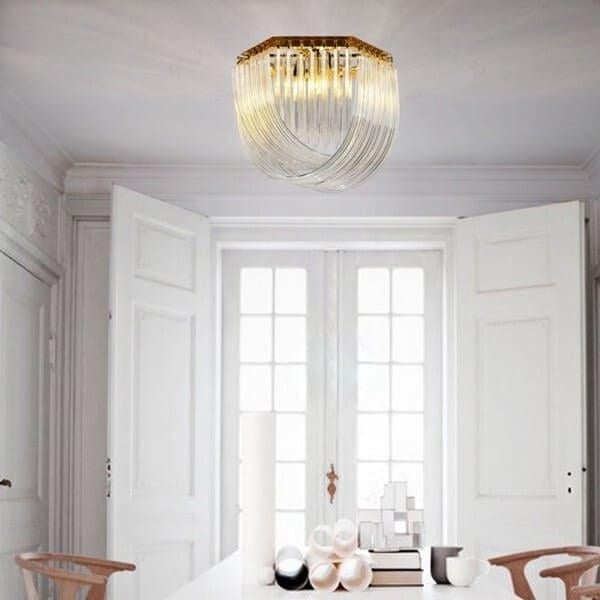 Люстра потолочная Newport с закрученными стеклянными трубками Ø 50 см Золотой (SA 37)