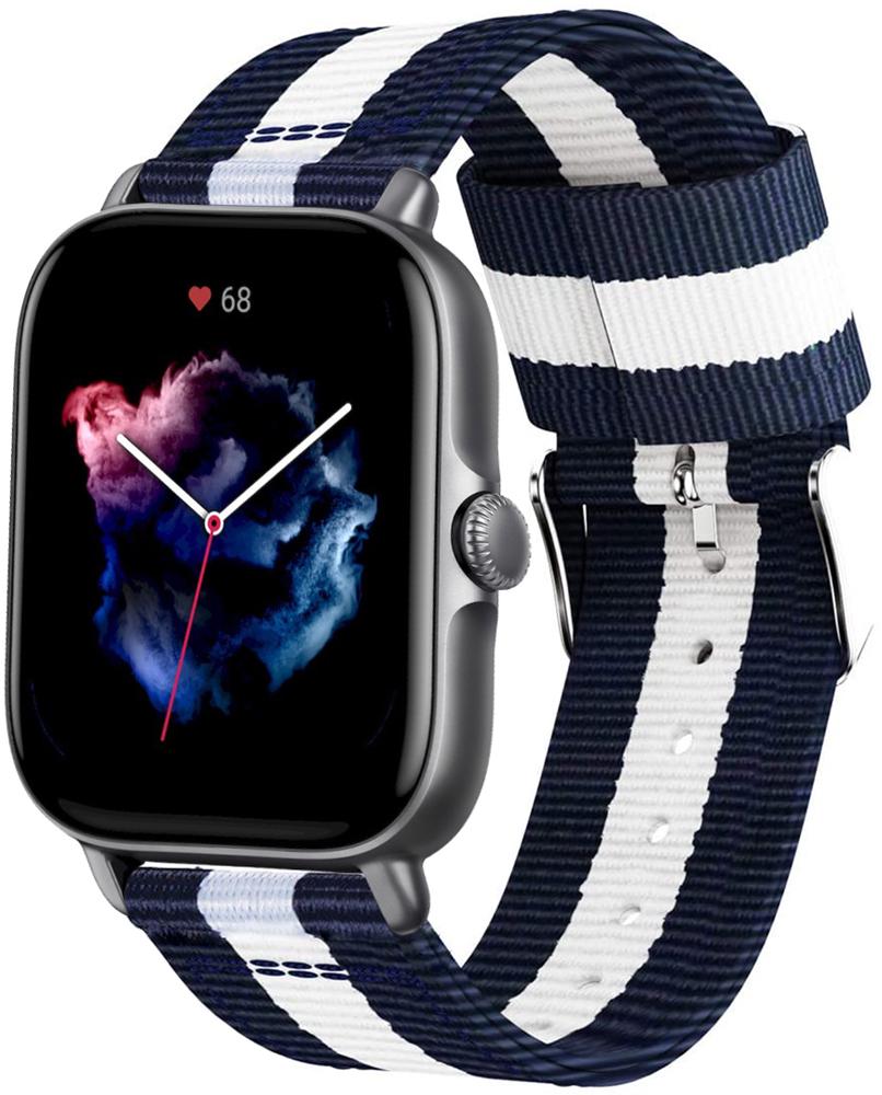 Браслет тканевый Canvas для Amazfit GTS 3 Blue/White (25328) Браслет тканевый Canvas для Amazfit GTS 3 Blue/White (25328)