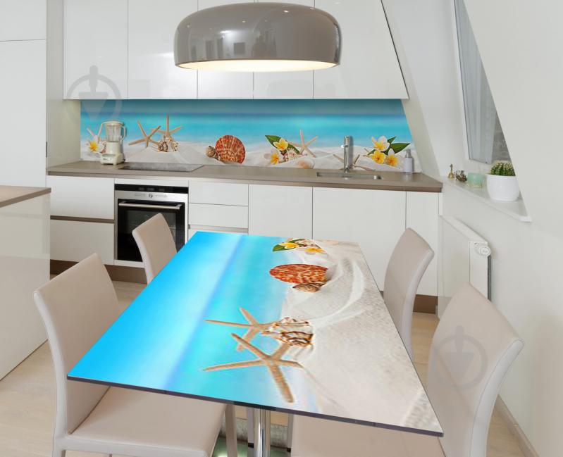 Наклейка 3Д виниловая на стол Zatarga «Морские сокровища» 650х1200 мм для домов, квартир, столов, кофейн, кафе