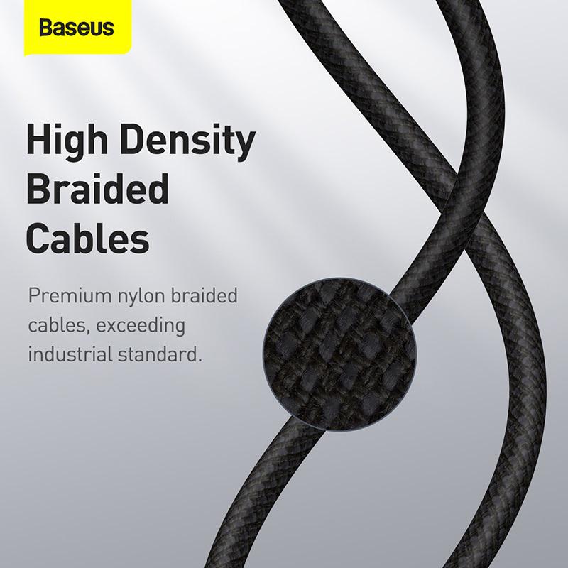 Кабель Baseus Type-C to Type-C High Density Braided Fast Charging Data Cable 1 м 5A 100W CATGD-02 Black (f6d7a48d) - фото 5