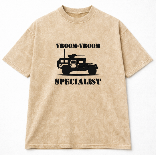 Футболка vroom-vroom specialist бавовна оверсайз M Бежевий