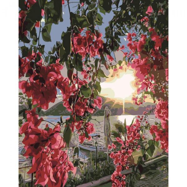 Картина по номерам Strateg Пейзаж Сквозь призму цветов 40х50 см в термопакете (SY6482-mt)