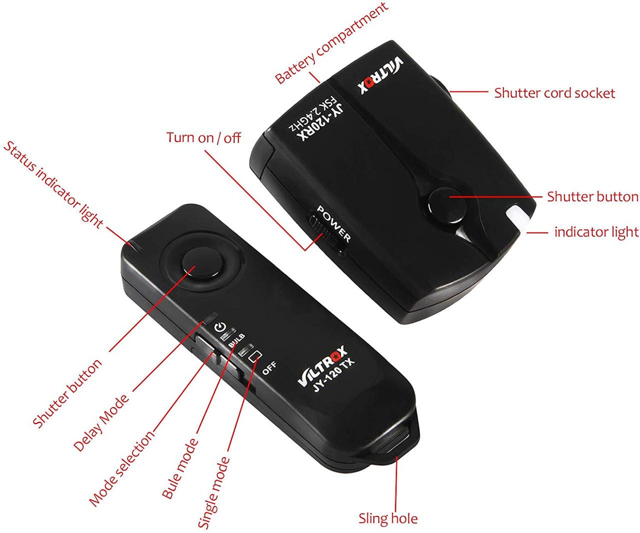 Пульт ДУ безпроводной Viltrox JYC-120-S2 для Sony A7 A7 II A7 III A7 IV A9 A5000 A5100 A6000 A6300 - фото 4
