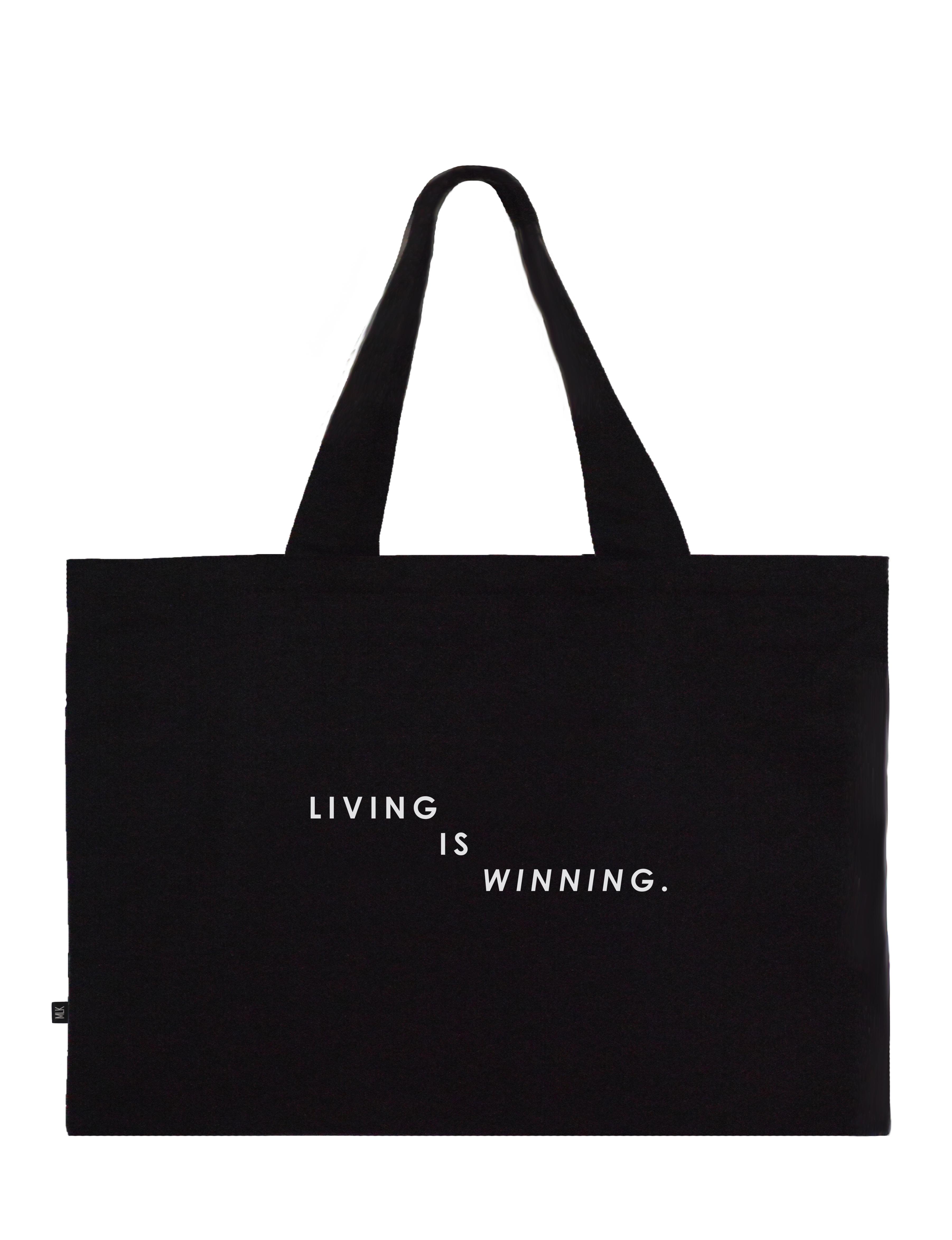 Шоппер MLK "Living is winning" 35x45 см Черный (28064419)