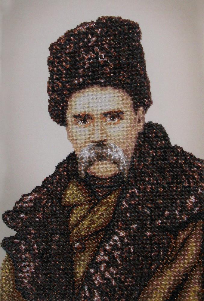 Вишивка бісером Автопортрет Тараса Шевченка часткова викладка 31x46 см (1461099370)