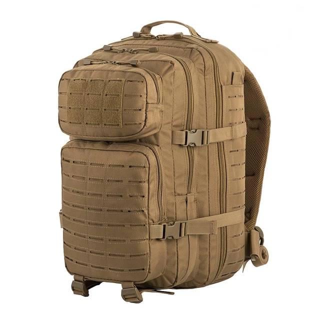Рюкзак тактический M-Tac Large Assault Pack Laser Cut Tan с кольцом 36 л Coyote (RO02298)